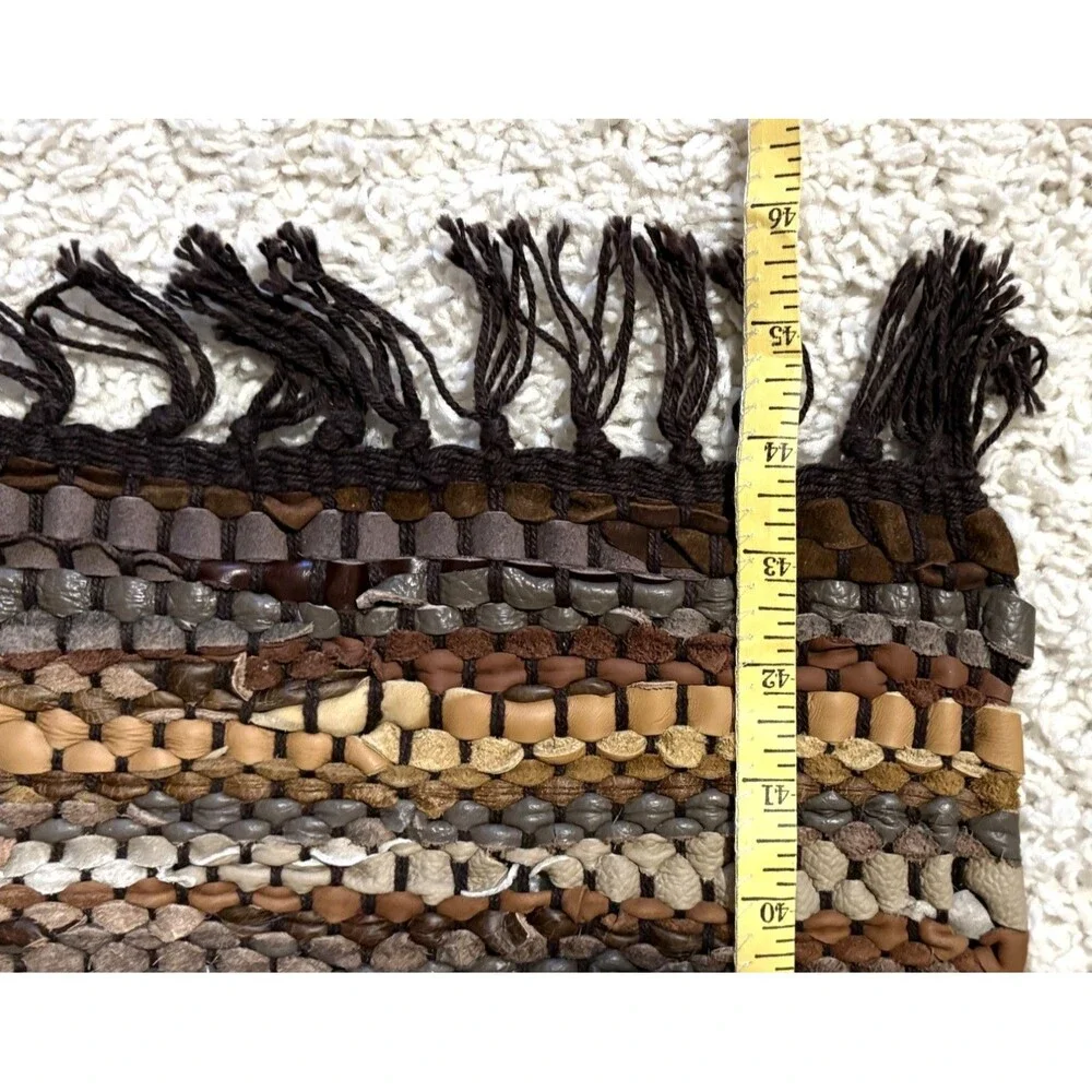 Tucson Leather Table Runner - Larry Traverso - 13 X 45 - Recycled Leather